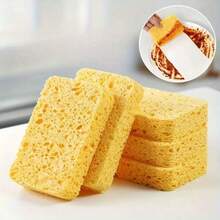 4pcs Wood Pulp Sponge Dishwashing Scrubber, Sponge Cloth, Wooden Spatula, Kitchen Cleaning Sponge For Degreasing