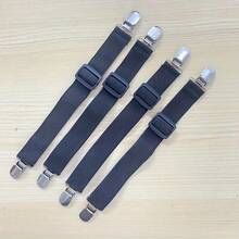 4/8 件可调节床单肩带、床单夹、弹性床单紧固件、床单吊带，适用于床垫、沙发、桌布、熨衣板套、汽车 - 易于操作、清洁和维护