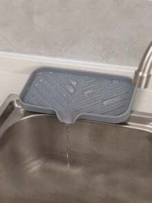 1pc Silicone Sink Drain Tray With Spout - Soap & Sponge Holder For Kitchen & Bathroom - Multicolor - View 6