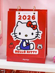 Sanrio Carino Calendario da scrivania Sanrio Hello Kitty 2026 (Calendario: Ottobre 2025-Dicembre 2026) Memo per studenti, ornamento da scrivania a cartoni animati, piccolo calendario da scrivania.