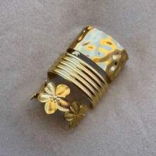 1~3pc European & American Style Gold-Plated Flower Shaped Bracelet, Combining Eastern Rose Element And Western Fashion To Create An Exotic Vibe, Suitable For Parties, Gifts, Daily Wear, Stunning Appearance - Vàng - Xem 7
