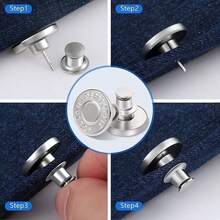 12pcs Removable Denim Jeans Buttons, Quick Snap Pants Buttons Clips, Stretchable Jeans Buttons No Sewing Closure, Perfect Fit For Waist Reduction, Suitable For Pants, Jackets, Coats - Durable Metal Structure - Multicolor - View 9