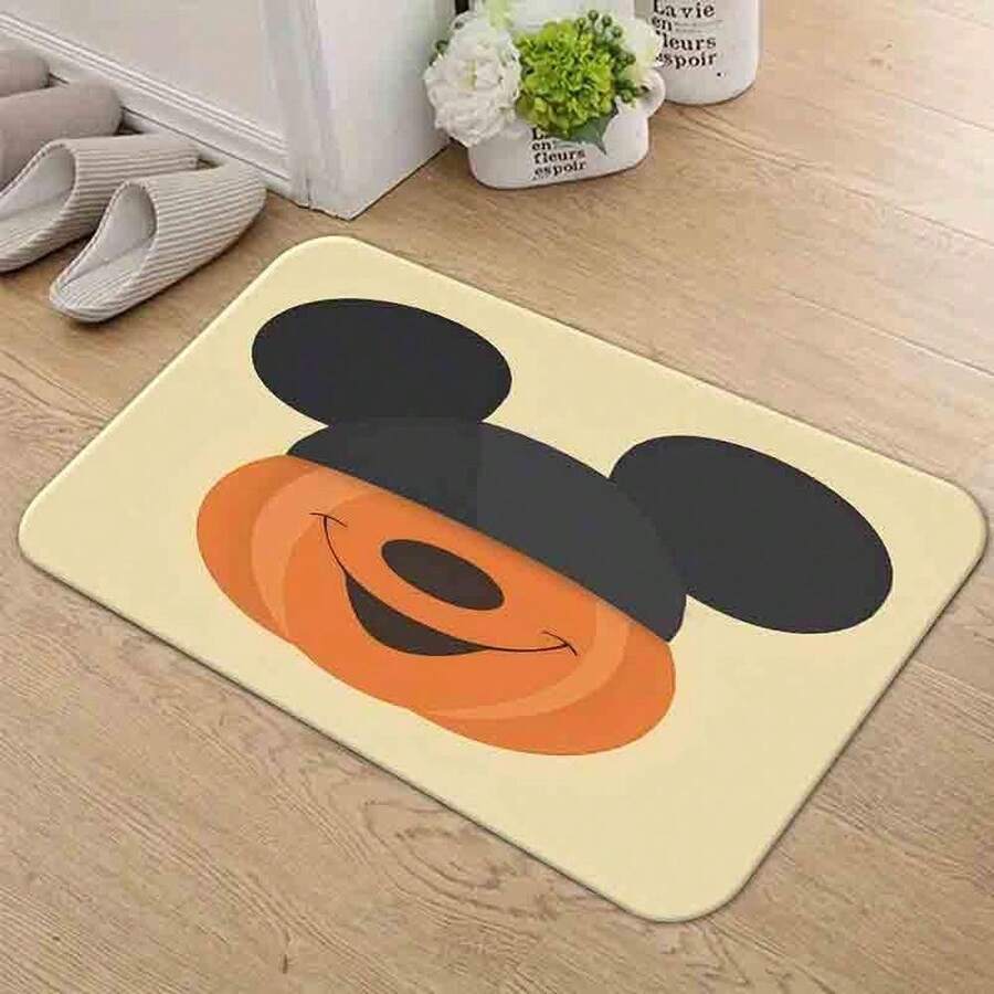 1pc Piece Printed Entrance Doormat,1pc Funny Halloween Welcome Doormat Non-Slip Mat Smiling Pumpkin Mouse Ear Design Festive Fall Autumn Home Decor Indoor Outdoor Entrance Kitchen Bathroom Floor Rugs Mats Gift Foldable Easy Cleaning Absorbent Anti-Slip Decorative Floor Rug, Bathroom Mat, Corridor Carpet - Mixed Colors - View 1