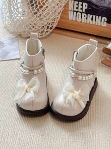 Botas cortas de princesa con decoración de lazo para niñas en otoño/invierno