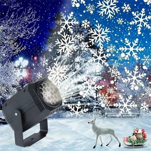 1 pezzo Luci proiettore a fiocco di neve natalizio, proiettori di nevicata a LED, lampada proiettore per feste, decorazioni per casa, matrimonio, giardino, paesaggio, camera da letto, casa, feste, festival natalizi, regalo di Natale