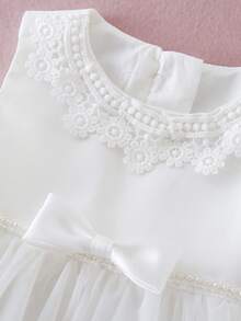 Baby Girls' White Christening Dress, Wedding Flower Girl Dress, Infant 0-2 Years - White - View 4