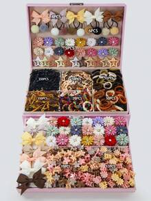 875件/套女童蝴蝶夹咖啡色刘海发夹幼儿发夹休闲百搭适合日常使用