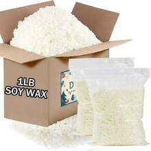 1磅/2磅大豆蜡烛蜡，适用于蜡烛制作袋，优质天然大豆蜡片