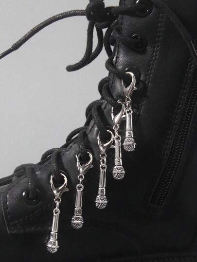 5 piezas de encantos de pendientes con instrumentos musicales y símbolos de estilo gótico vintage en color plateado, adecuados para hombres y mujeres