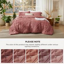 Bedsure Mother's Day Tufted Boho Comforter Set - Linen Boho Bed Set, GentleSoft™ 3 Pieces Farmhouse Shabby Chic Embroidery Bedding, For Spring Decor, Wedding Decor, Easter Decor, Room Decor, Home Decor - 磚塵粉 - 查看 6