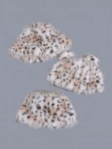 1PC Women's Leopard Print Plush Faux Fur Bucket Hat - Lightweight Warm Winter Hat For Outdoor Travel & Cold Weather, Soft Non-Elastic Snug Fit, Hand Washable Fashion Accessory, Winter Trapper Hat, Cold Weather Gear Autumn Decor