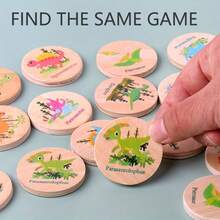 Memory Game Dinosaur Matching Toy Preschool Toddlers Matching Board Game For Kids Early Learning Development Wooden Games For Travel Birthday Easter Valentine's Day Thanksgiving Christmas Gift - Multicolor - View 5