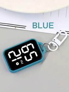 方形/圆形迷你数字时钟钥匙扣 - 运动设计，LED数字显示挂式怀表钥匙扣，小巧便携，是圣诞节、复活节、生日、毕业典礼和开学季的理想礼物 - 多色 - 查看 14