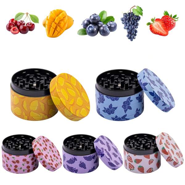 50mm Macinino portatile in metallo per frutta, 4 strati con piccolo raschietto, accessorio da cucina, facile da pulire, regalo di Natale, compleanno per amici