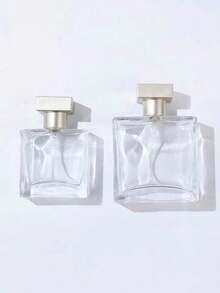 可重复灌装香水喷雾旅行瓶 25ml/50ml，防漏便携细雾喷嘴香水容器，时尚透明方形玻璃设计，配金属盖，男女通用 | 可重复使用的空香水瓶，适用于香水、精油、爽肤水、护肤品和护发产品 | 化妆台收纳、手提包必备、洗漱包必备、健身旅行度假日常使用 - 彩色 - 查看 5