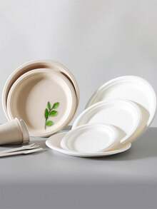 10/20pcs 6-Inch Thick Reusable, Leak-Proof Paper Plates, Suitable For Celebrations - Multicolor - View 8