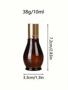 1件琥珀色滾珠瓶－附不鏽鋼滾珠與金色瓶蓋，空液體容器瓶（10ml/20ml/30ml）－適用於精油與香水－適合旅行與居家使用－芳香療法愛好者的絕佳禮物 - 棕色 - 查看 6