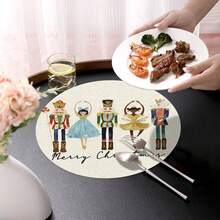 2 buc/4 buc/6 buc covorașe din silicon imprimate cu model de spărgător de nuci, decor de Crăciun, potrivite pentru masă, cafenea, toate anotimpurile, lavabile, decor pentru casă, cadou ideal