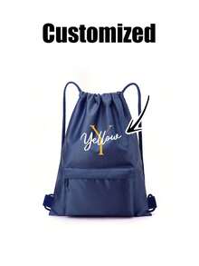 Customizable Name Drawstring Backpack - Personalized DIY Letters/Logo/Patterns, Soft Shell With Fitness Pockets, Adjustable Drawstring Closure,Sports Bag, Swimming Bag, Gym Bag, After School Club Bag Multi-Functional