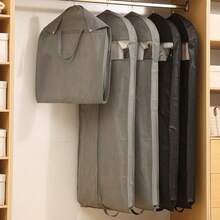 1pc Travel Garment Protector Set, Dustproof Cover Bag, Hanging Dress Bag For Dresses, Wardrobe Hanging Garment Dust Cover Bag, Thick Down Jacket Storage Bag