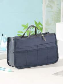 New Multi Functional Double Layer Zipper Bag With Convenient Travel And Large Capacity Divided Storage Bag, Handheld Lightweight And Large Capacity Makeup Bag, Double Zipper Thickened Toilet Bag, Multi Functional Data Cable Storage Bag, Sorting And Divided Storage Bag