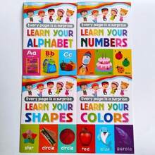 4pcs Children's Learning Book - Enlightenment - Learning Knowledge - Alphabet, Numbers, Shapes, Colors