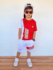 Children's Two Piece Christmas Set For Kids Shorts And Shirt