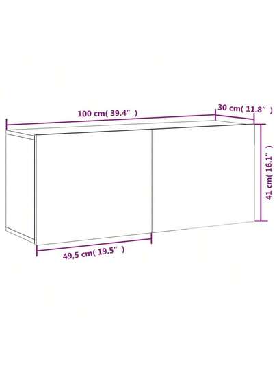 VidaXL Wand Mounted TV Cabinet 100x30x41 Cm Concrete Grijs view 2