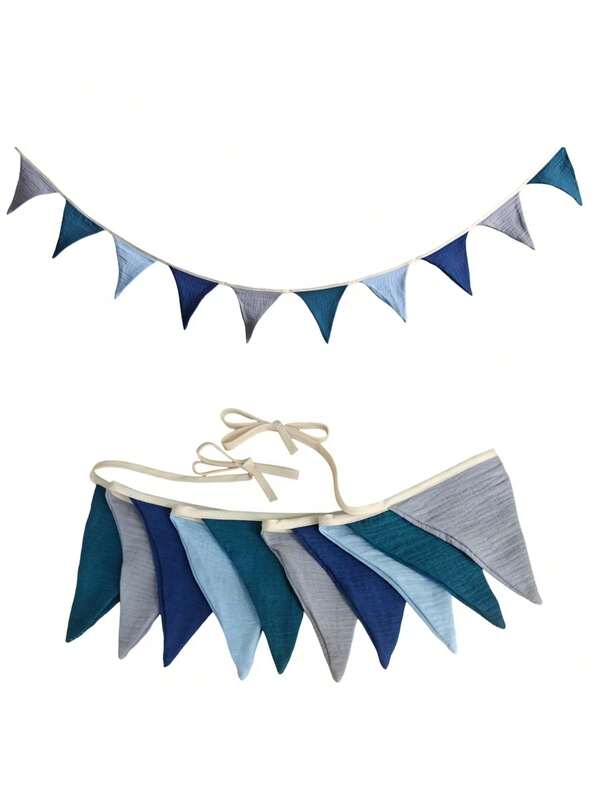 15.5-Foot Flag, 2 Triangular Flower Garlands, Used For Interior Decoration, Birthdays, Weddings, Garden Party Events, Each 7.75-Foot (Multi-Color)