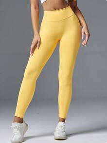 Leggings Woman Yoga Seamless Sports Pants Tummy Control Squat Proof Gym Fitness Workout Scrunch Butt Tights - Yellow - View 10