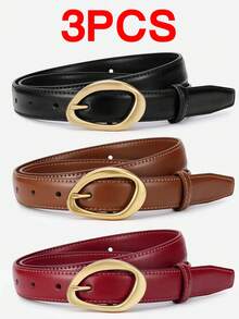 1/2/3pcs New Women's Needle Buckle Niche Korean Version Versatile Decorative Belt, Fashionable And Slimming, Paired With Jeans And Women's Pants Belt