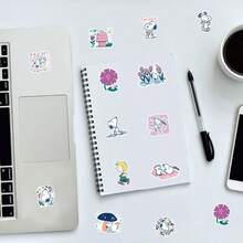 SNOOPY 50张正版授权动漫史努比小狗贴纸装饰水杯手机壳手账冰箱贴（款式随机） - 彩色 - 查看 10