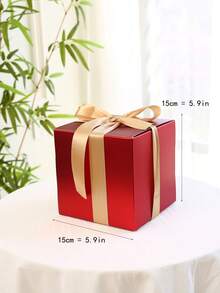 Christmas Holiday Decor Gift Box, Ornament, Centerpiece, Christmas Scene Decor, Hotel Lobby Decor, Party Gift Box, Decor Supplies, Gift Box, Gift Wrap, Shopping Mall Decor, Prop, Square DIY Gift Box, Photo Prop, Red Home Decor Christmas Decorations Room Decor Winter Christmas Decorations Home Christmas Gifts Christmas Decor - Red - View 14