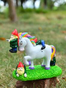 1 Unicorn Garden Statue, Fun Outdoor Lawn And Yard Figurine, Housewarming Sculpture Decoration, Halloween Christmas Outdoor Decoration, Christmas Gift