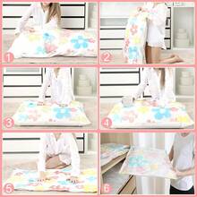 CASAMIEL Bolsas de Vacío de 15 Piezas con 1 Bomba Electrica, Bolsas de Almacenamiento al Vacío Reutilizables que Ahorran Espacio, Gran Capacidad para Almacenamiento de Ropa, Almohada de Edredón - Flor - Ver 2