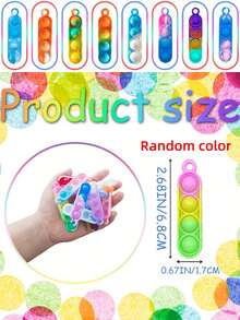 12/24/36/48 Stück zufällige Farbe Pop Schlüsselanhänger Fidget Toys Pack Party Tüte Füllungen, Poppet Schlüsselanhänger Weihnachtsabend Box Strumpfhalter Füllungen Spielpreise Valentinstag Geburtstags Party Geschenke Sensorik