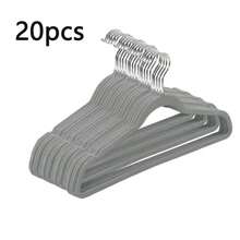50-Pack Velvet Hangers With Shoulder Slots And A Slim, Space-Saving Design. Standard Hangers For Shirts, Pants, Dresses, Skirts, Suits, And Jackets. Durable Design. - 灰色 - 查看 9