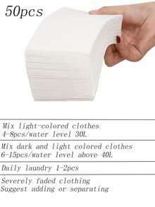 100/50 hojas de láminas de lavandería que preservan el color - Resiste el desvanecimiento y las manchas, no contiene químicos, no genera carga cuando se mezcla el lavado, apto para todo tipo de telas, evita las manchas de tinte, papel de lavandería, accesorios de cuidado de telas, fijador de patrones de cuadrícula, productos sin químicos, lavandería de temporada sin preocupaciones, fácil lavado después de Navidad y otras fiestas.