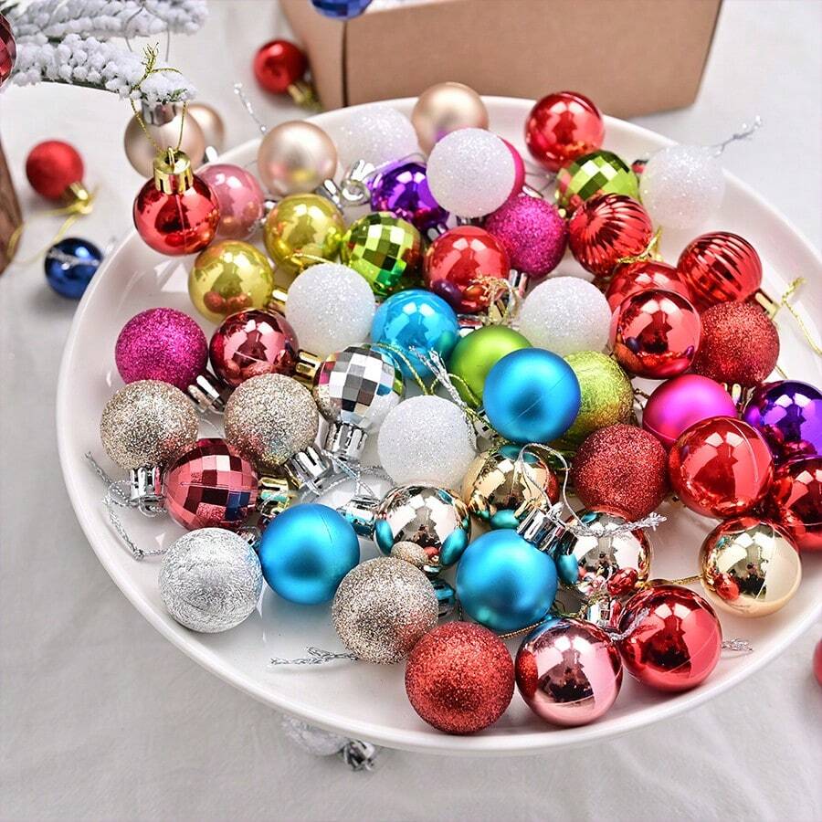 50PCS Christmas Electroplated Matte Decorative Balls, Christmas Tree Decoration Pendants, Decorations For Holiday And Party Scenes, Small Balls To Add Festive Atmosphere, Multiple Colors Randomly Shipped Home Decor Christmas Decorations Room Decor Winter Christmas Decorations Home Christmas Gifts Christmas Decor