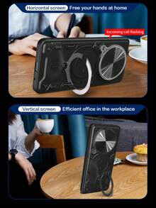 Redmi 14C (4G/5G) / POCO C75 4G / POCO M7 5G 兼容手机壳，带滑动相机镜头和支架 - 黑色 - 查看 6