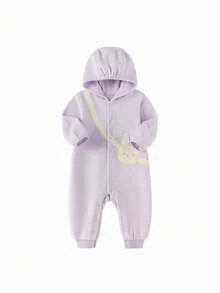 Balabala 2-25lbs Infant Fleece Romper, Fashionable & Cute, 2025 New Arrival - Purple - View 5
