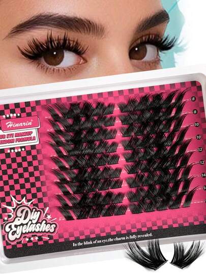 90 Pcs C Curl Faux Mink Eyelashes Thick Volume Lashes Extension 9 Trays Eyelashes Makeup Tool Left & Right Eyelashes Individual Clusters Bulk Lashes For Home Use Suitable For Daily Makeup And Costume Cosplay