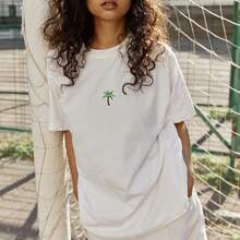 5/10pcs Palm Tree Iron On Patches, Green Coconut Tree Embroidered Applique, Plants Iron On Sew On Decorative Emblem, Embroidery Patches For Clothes Jeans Jacket Hats Bags DIY Sewing Craft Decoration