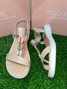Modare Ultraconforto Women's Sandals In Napa Elastic Ref: 7174.109 Beach - 奶油 - 查看 2