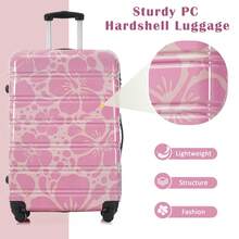 MERAX Hardshell Luggage Sets 3 Pcs Spinner Suitcase With TSA Lock Lightweight-20"+24"+28" Luggages,Pink - 粉色 - 查看 10