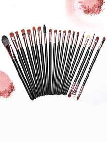 32pcs Makeup Sponge Set, Includes: 20pcs Makeup Brushes, 6pcs Makeup Powder Puffs, 5pcs Face Makeup Sponges, 1pc Makeup Brush Cleaning Tool, Teardrop Makeup Blender Sponges, Soft Concealer Sponges, Suitable For Liquid And Cream Cosmetics, Wet And Dry Use - Black - View 13