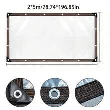 1pc, Clear Waterproof Tarpaulin Transparent Tarp Canopy Awnings Winter Plants Cover Greenhouse Film Tarp, Waterproof Tarpaulin, Clear Plastic Tarpaulin, Dustproof, Rainproof, UV Resistant Garden Coverage