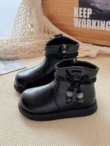 Nuevas botas de cuero suave para niña, botas planas de estilo retro cómodas, para otoño