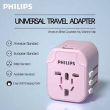 PHILIPS SPS1001A/93 Universal Travel Adapter, Supports Over 200 Countries, Upgraded USB-C Fast Charging, Compact & Dual-Use - EU C Type Plug(220-240V) - View 2