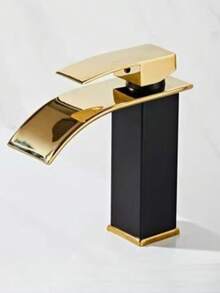 1pc Nordic Frosted Stainless Steel Waterfall Faucet, With Hot And Cold Water, Suitable For Countertop Basin, Wash Basin, Bathroom Vanity, Single-Hole. It Is Also Applicable To RVs. This Unique Waterfall Faucet Is An Ideal Gift For Halloween And Christmas.